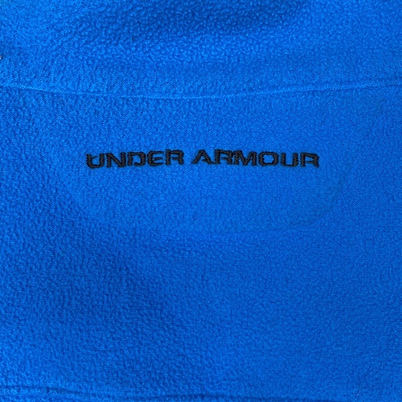 Girls Medium Under Armour Cold Gear Blue Fleece Zip Jacket - Picture 5 of 5